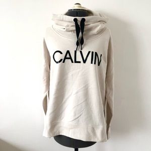 🎀 5/$25 NWT Calvin Klein Performance giant logo funnel neck sweatshirt sz S